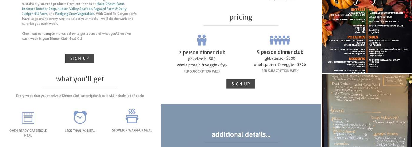 The Good Bite Kitchen Menu