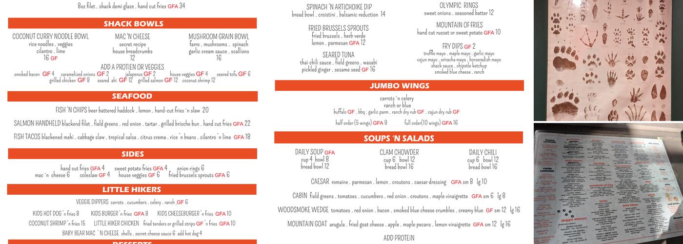 Dack Shack Menu