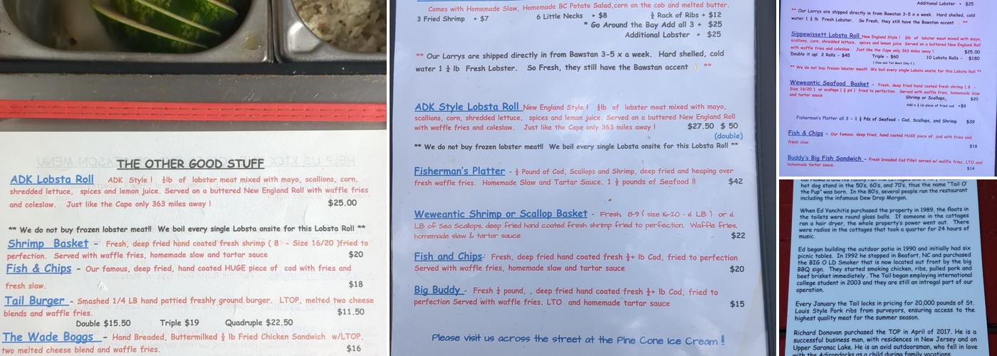 Tail O' the Pup - Open May til October Menu