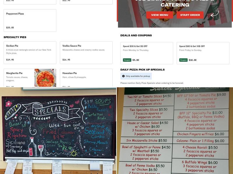 Joe Dianos Tomato Pies & Catering Menu