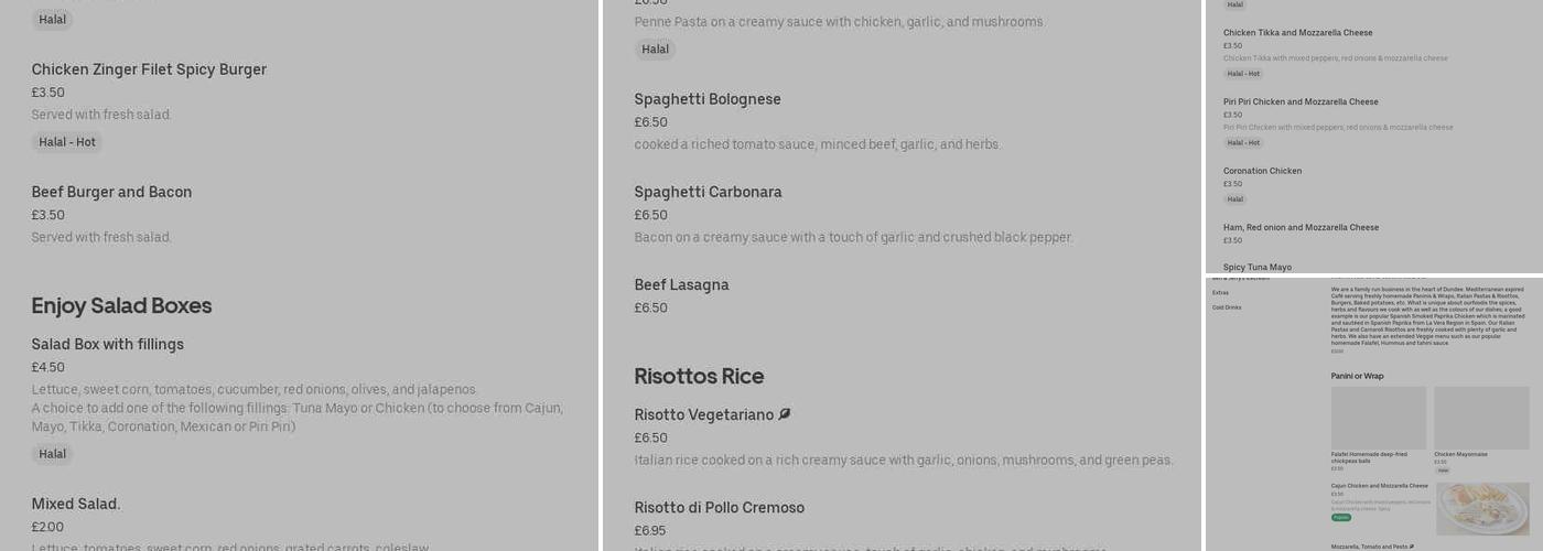 Enjoy Coffee Lounge Take Away Menu