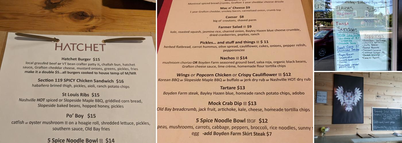Hatchet Menu