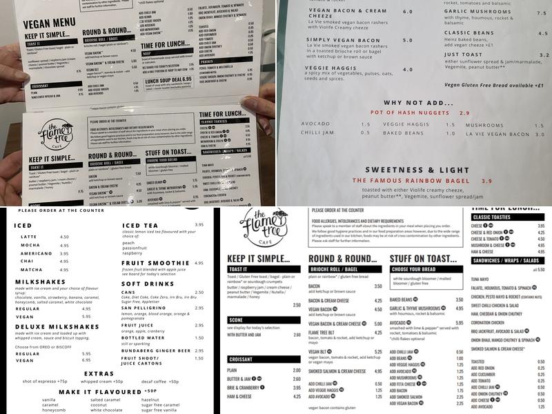 The Flame Tree Cafe Menu