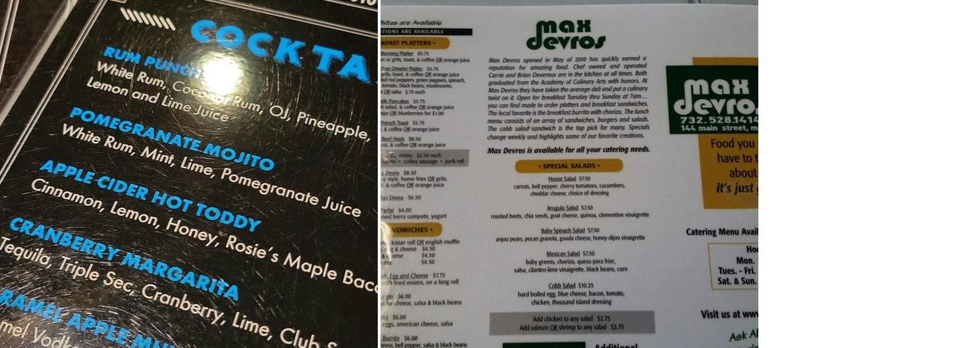 Max Devros Menu