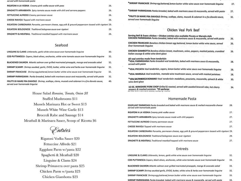 grandma's meatball Menu