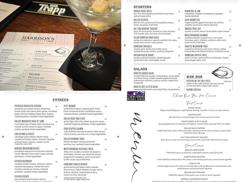 Harrison's Restaurant Menu
