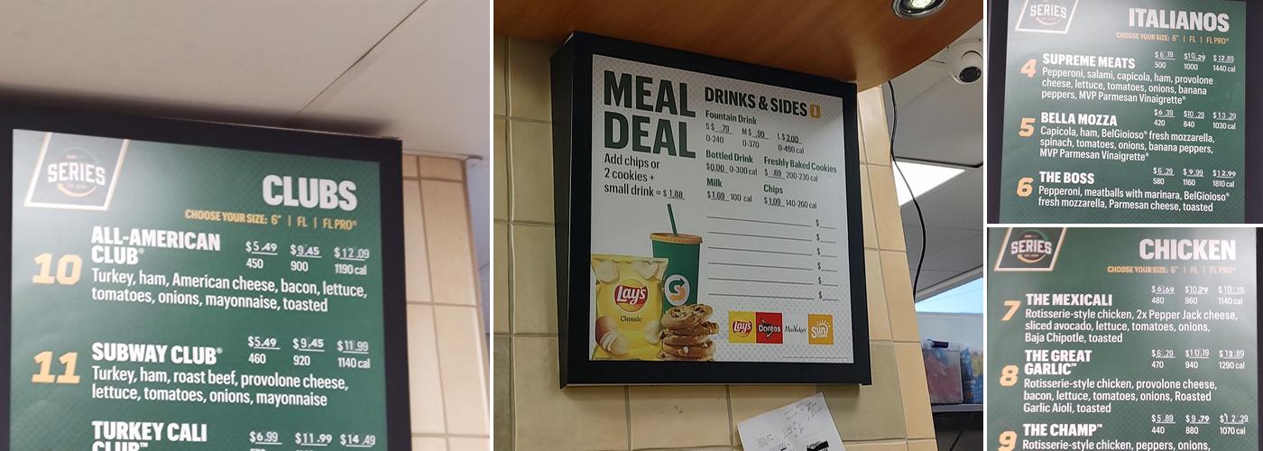 Subway Menu