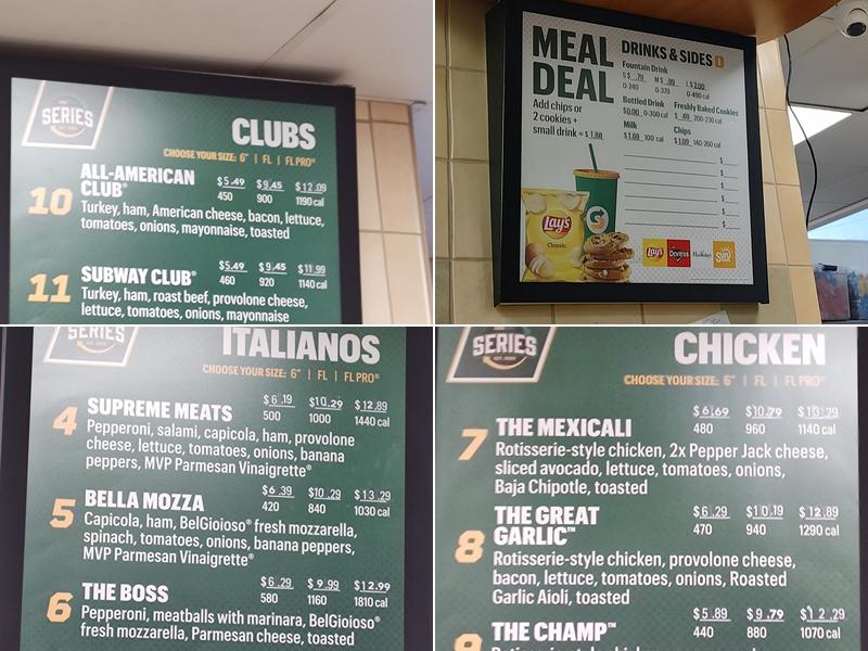 Subway Menu