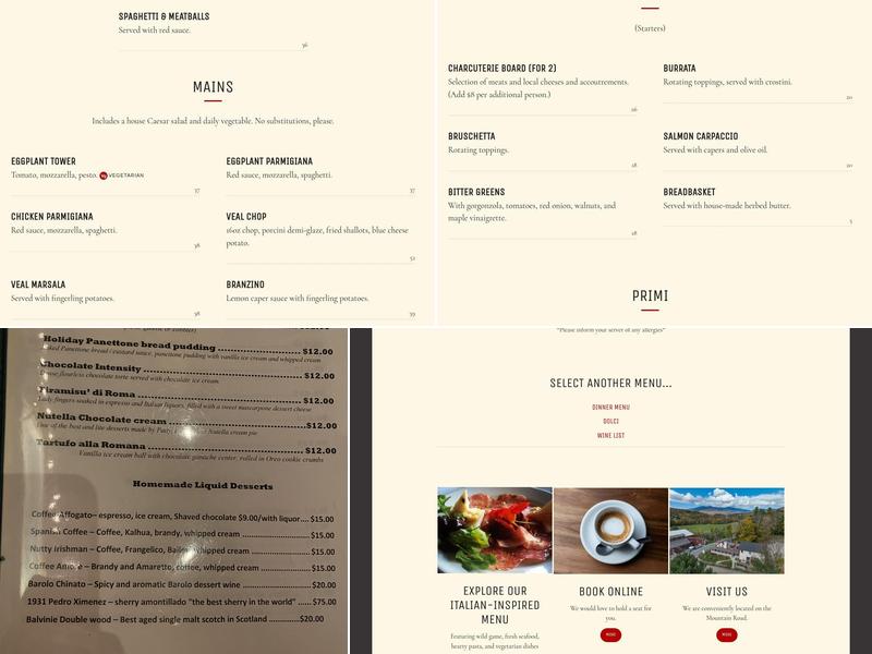 Trattoria La Festa Menu