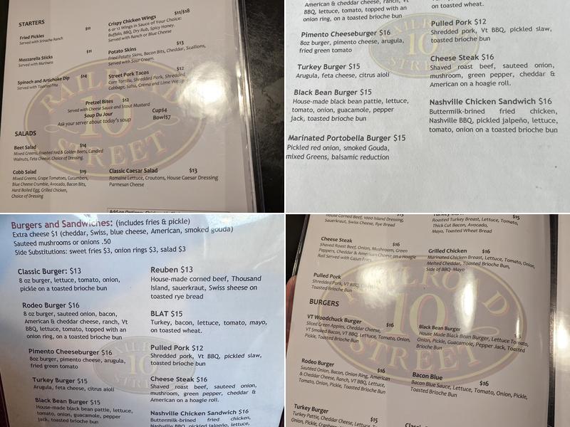 10 Railroad Street Menu