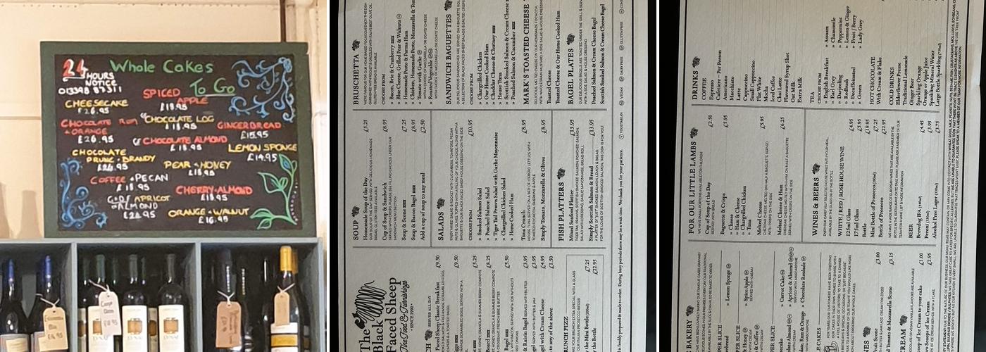 At The Sign Of The Blackface Sheep Menu