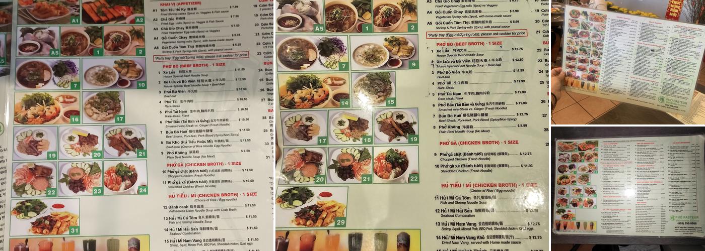 Phở Pasteur Menu