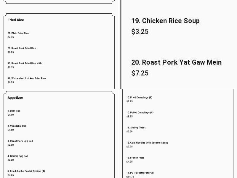 New China Kitchen Menu