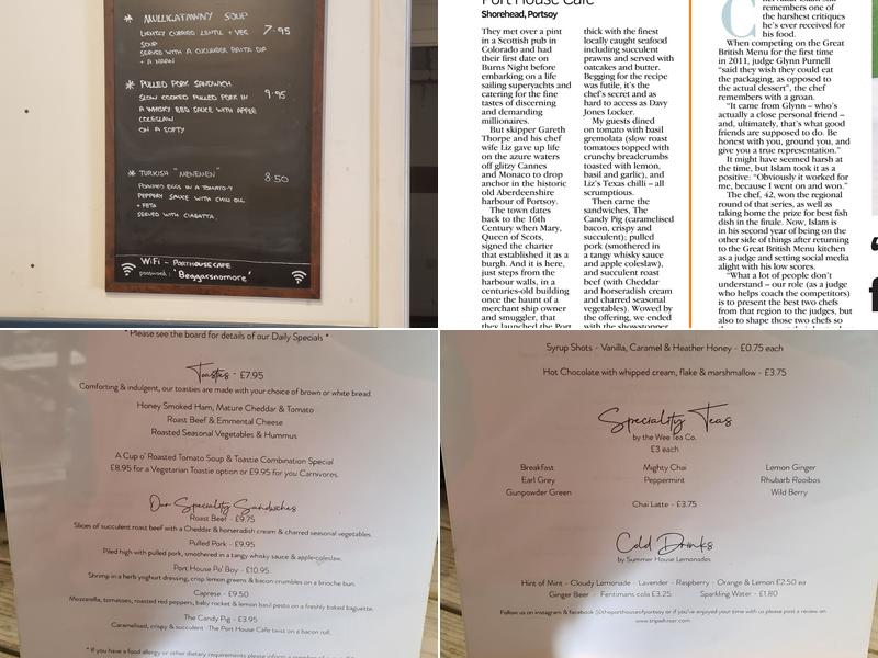 The Port House of Portsoy Menu