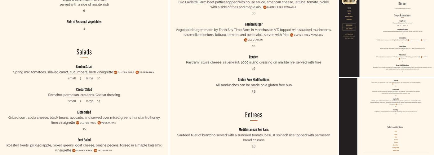 Barkeaters Menu