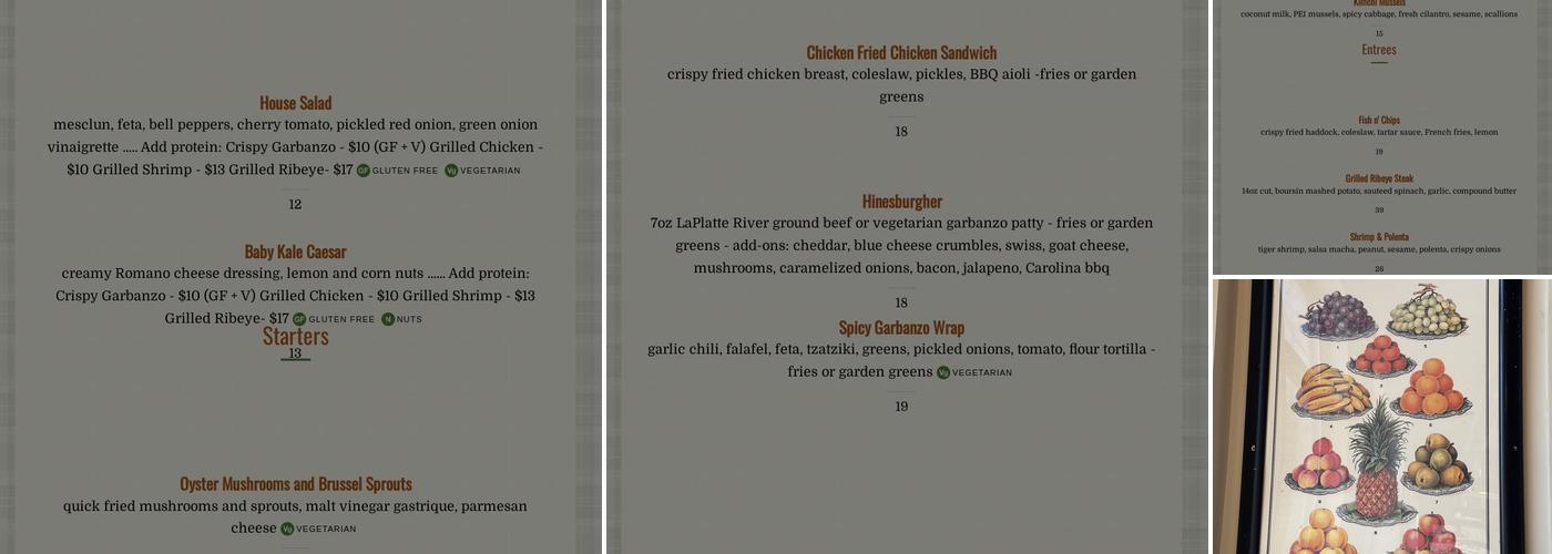 Hinesburgh Public House Menu