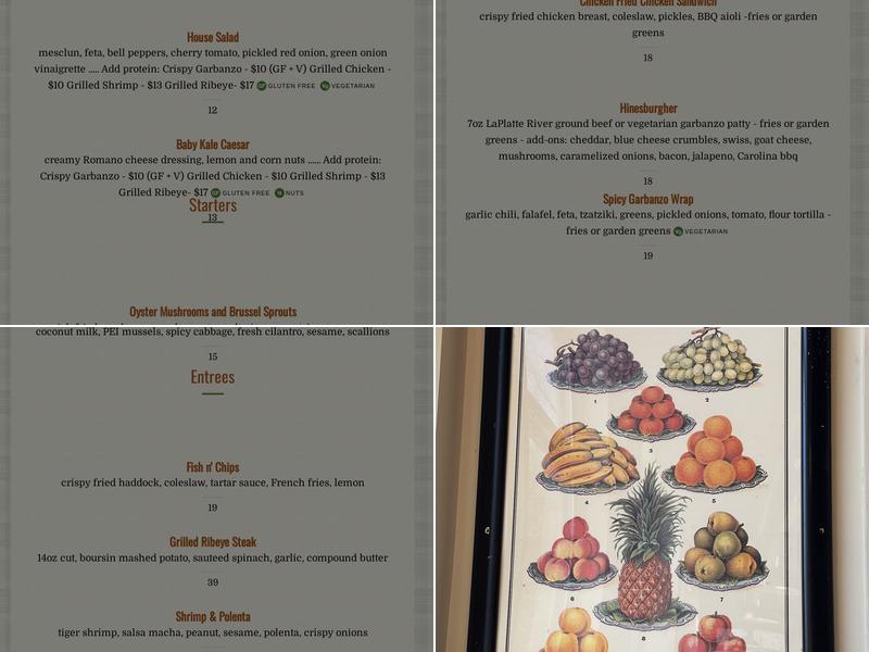 Hinesburgh Public House Menu