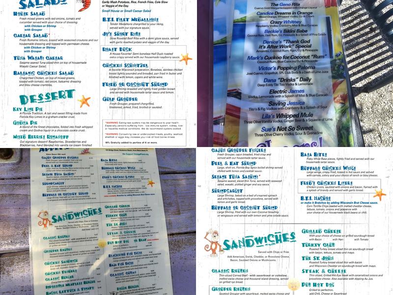 The Bridge Tender Inn Dockside & Tiki Bar Menu