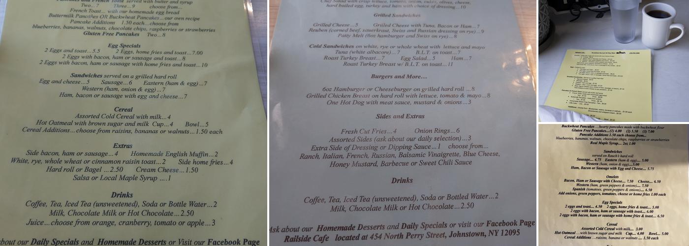 Railside Cafe Menu