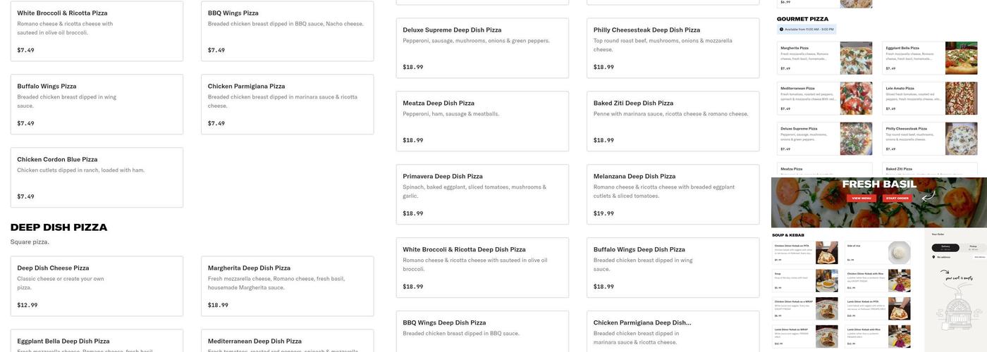 Fresh Basil Menu