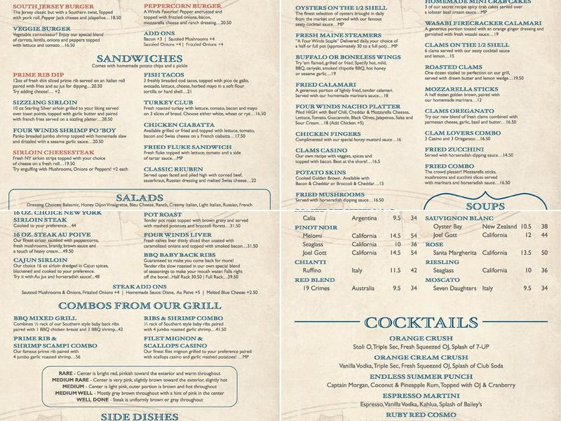 Four Winds Restaurant Menu