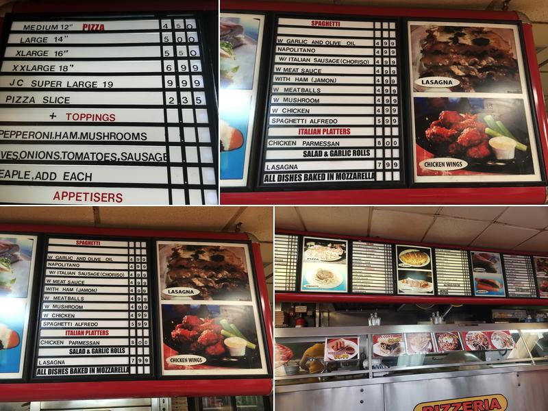 JC's Pizzeria Menu