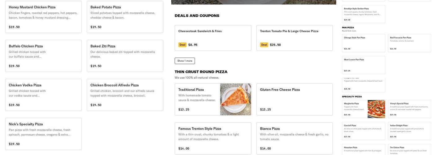 Dominick's Menu