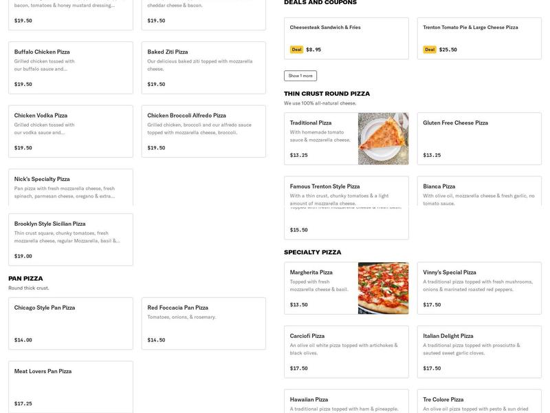 Dominick's Menu