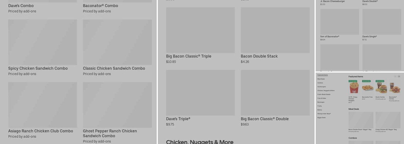 Wendy's Menu
