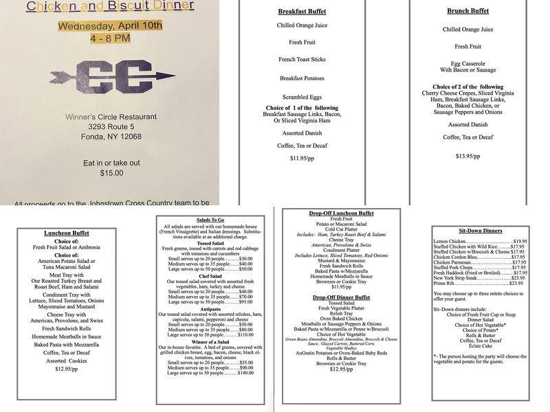 Winner's Circle Menu