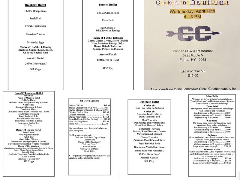 Winner's Circle Menu