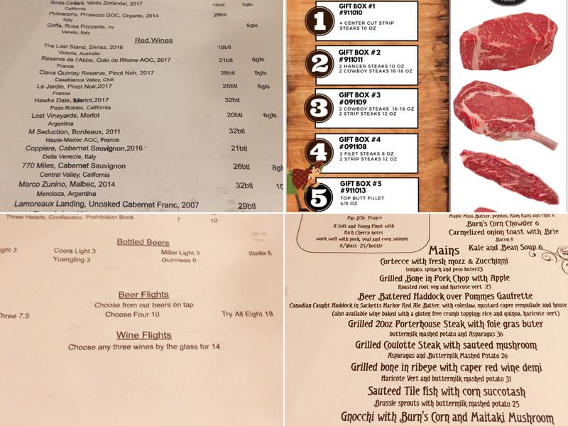 Table At Fort Plain Menu