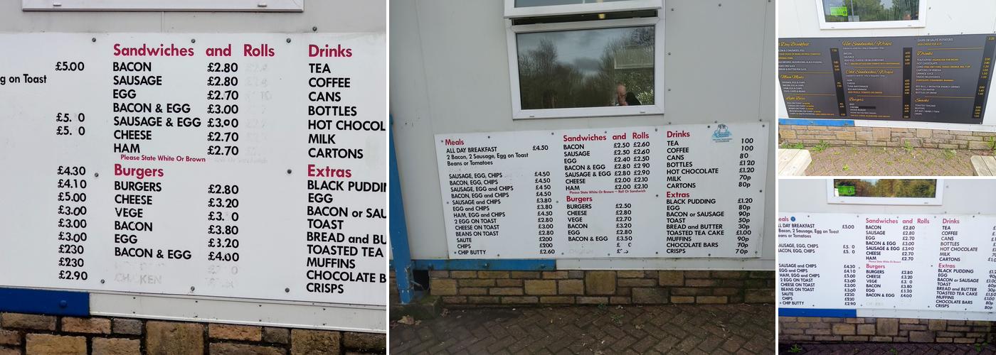 Kabin Cafe, Bridport Rest Area. Menu