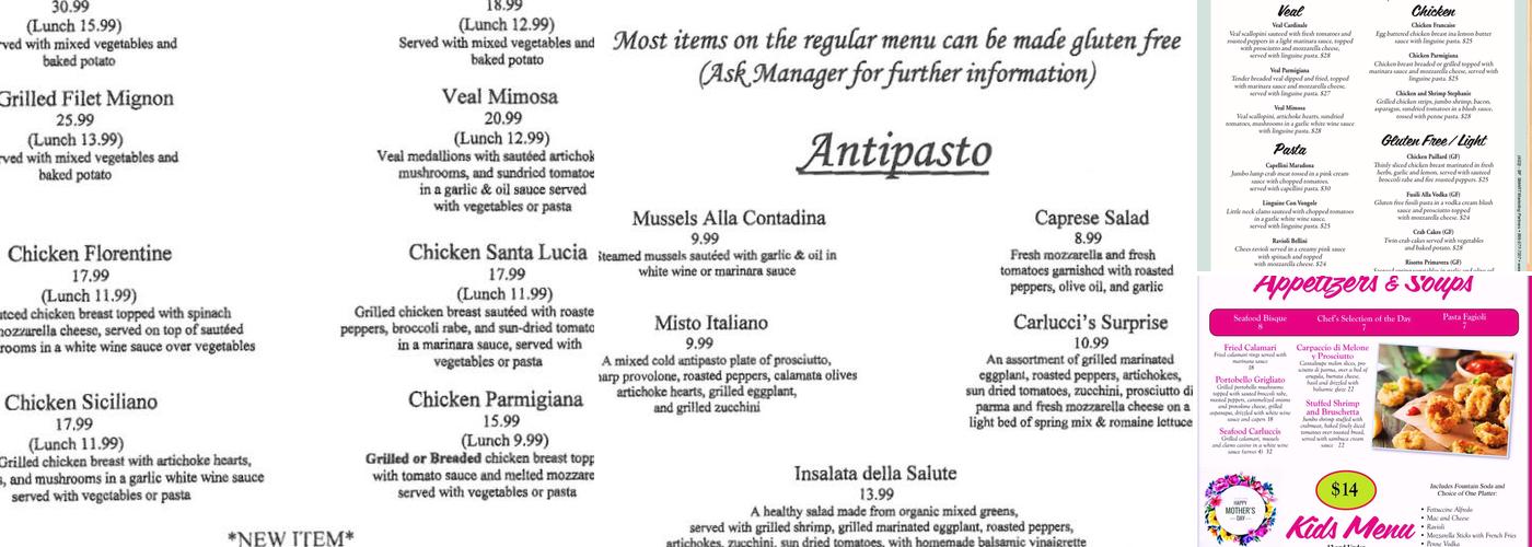 Carlucci's Italian Grill Menu