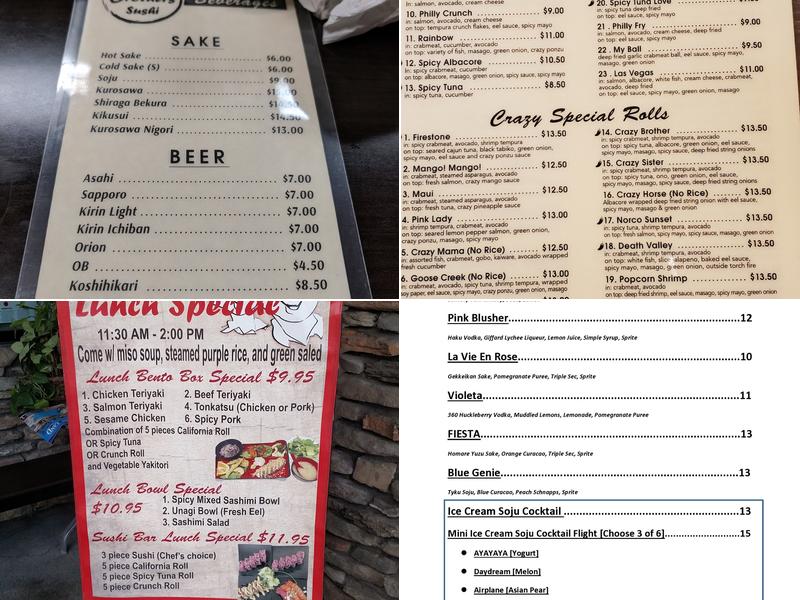 Crazy Brothers Sushi Menu