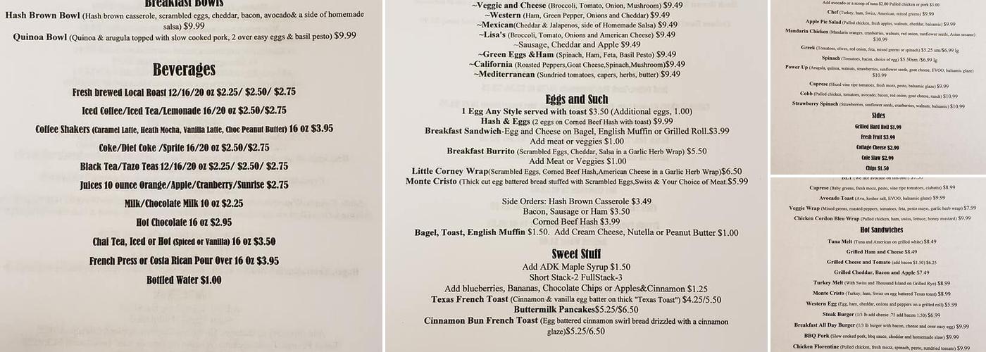 Common Grounds Cafe Menu