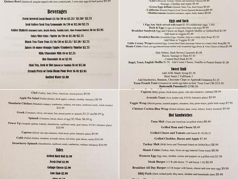 Common Grounds Cafe Menu