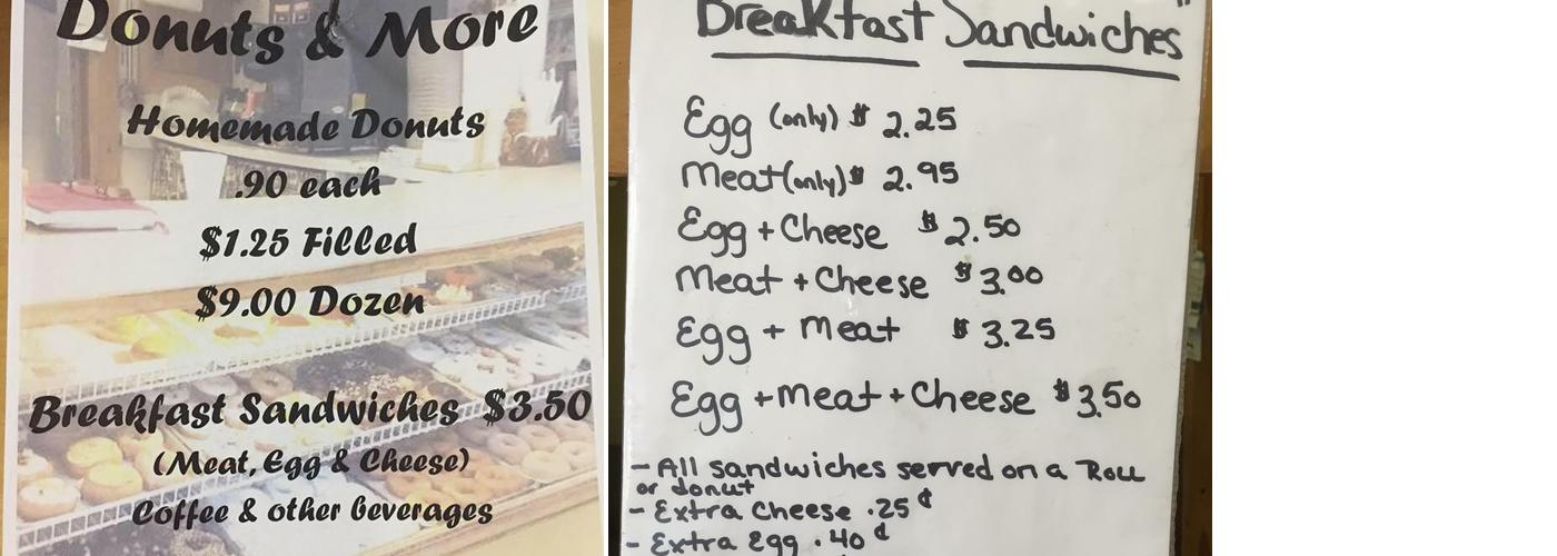 Donuts & More Menu