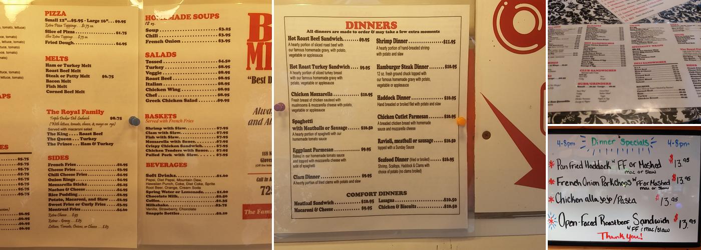 Big Mikes Menu