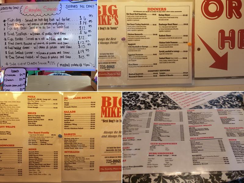 Big Mikes Menu