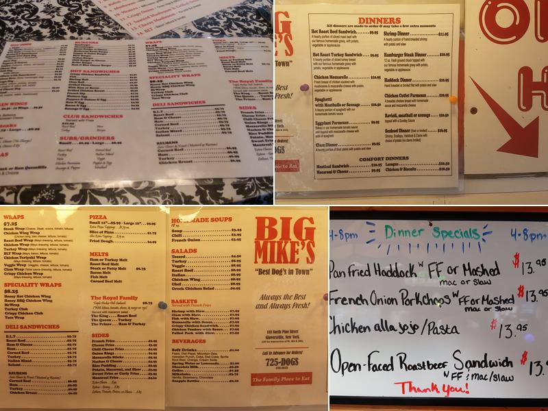 Big Mikes Menu