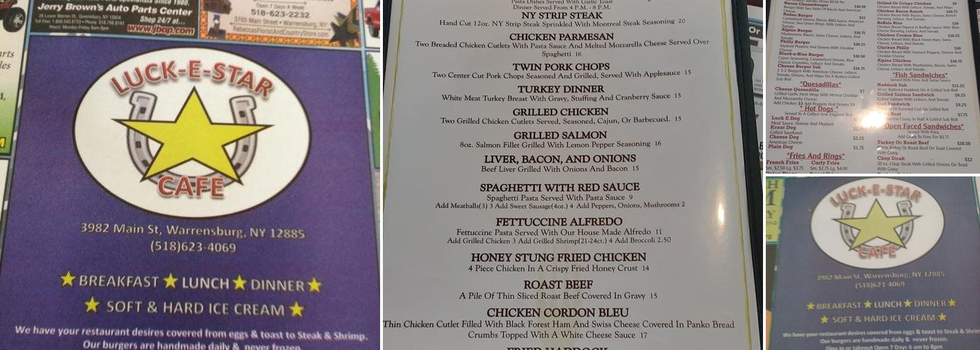 Luck E Star Diner Menu