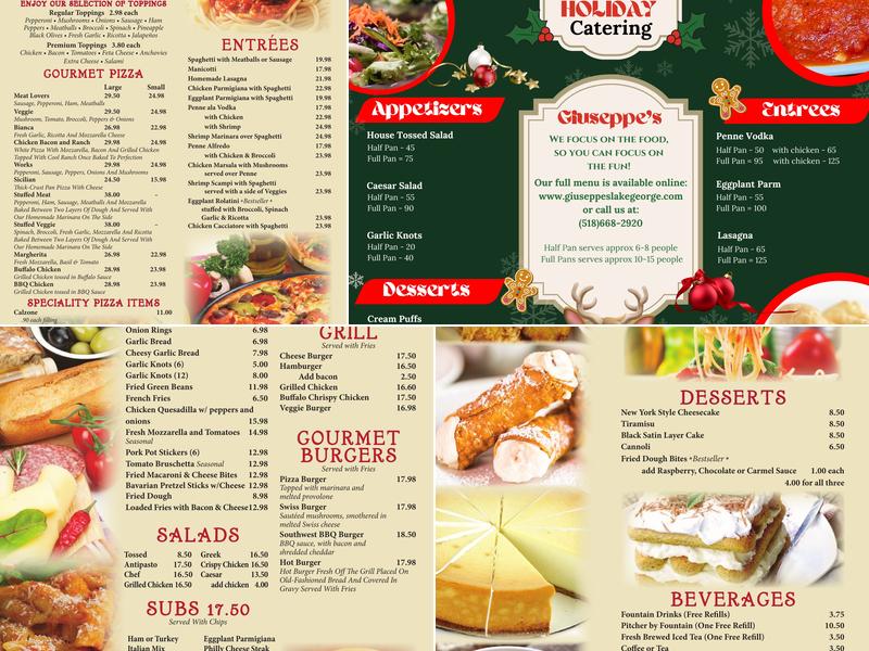 Giuseppe's Pizza Menu