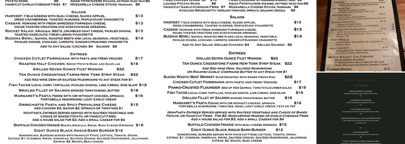 The Barn Restaurant & Tavern Menu