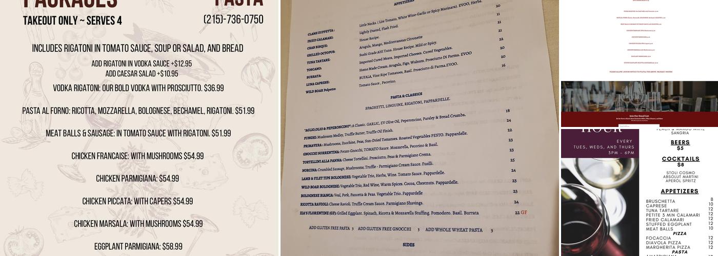 Non Solo Pasta Menu