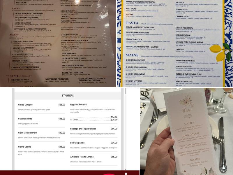 Marsilio's Kitchen Menu