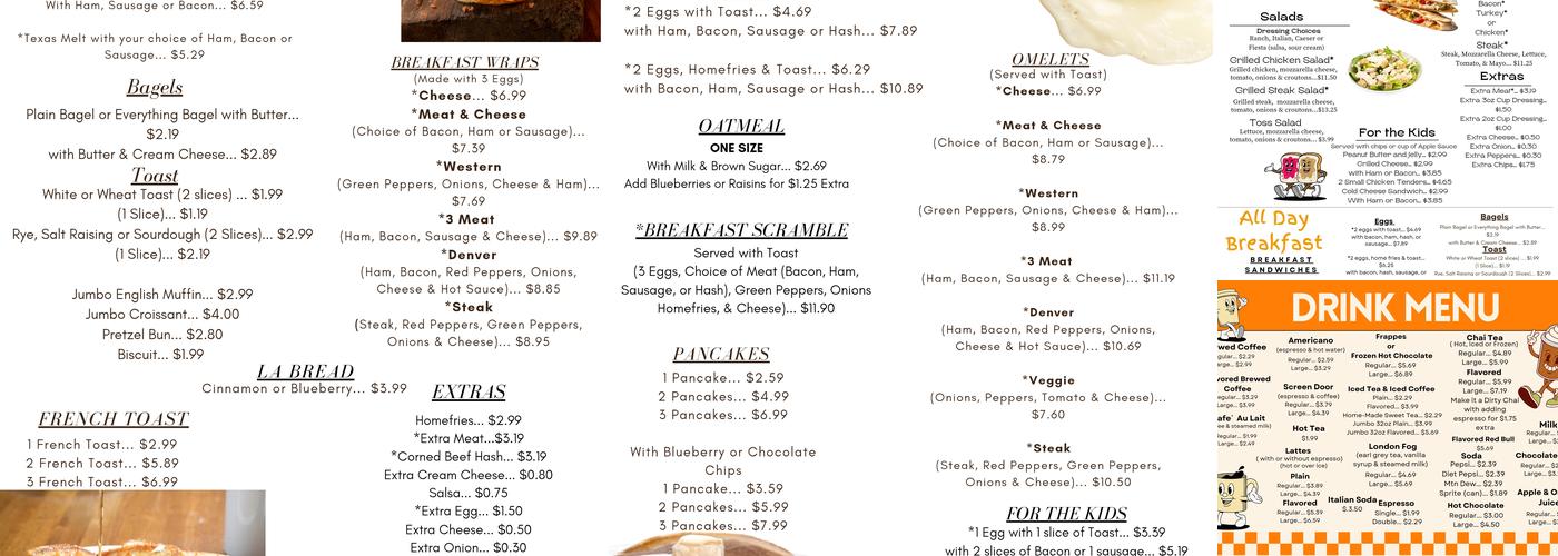 The Hubber Cafe Menu