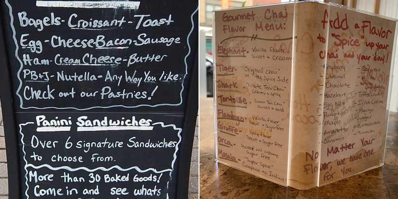 Capresso Coffee Bar Menu