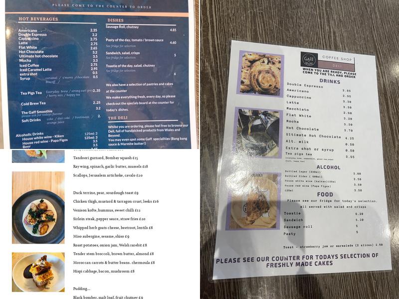 The Gaff Coffee Shop & Deli Menu