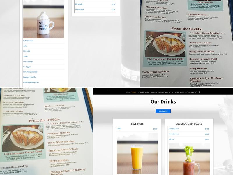Omelette Factory Santee Menu